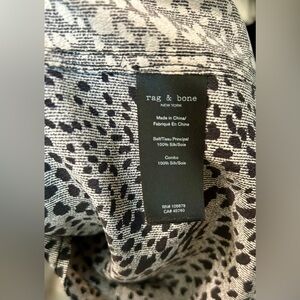 Rag & Bone Black and Grey Patterned Midi Dress